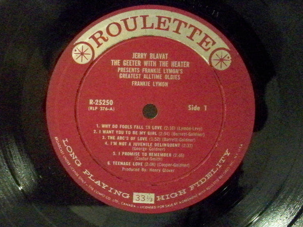Frankie Lymon, Jerry Blavat : Jerry Blavat - The Geeter With The Heater Presents Frankie Lymon's Greatest All-Time Oldies (LP, Album, Comp)
