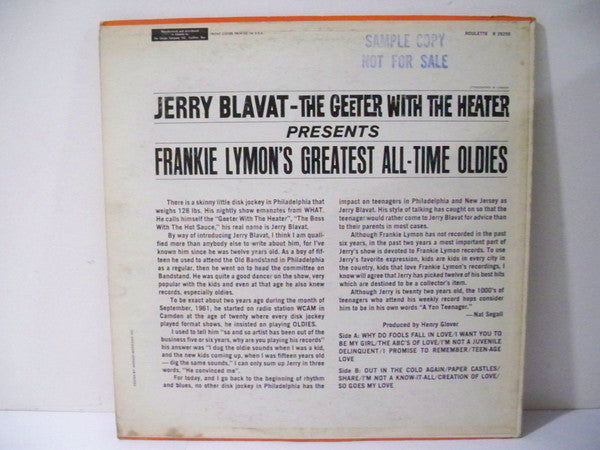 Frankie Lymon, Jerry Blavat : Jerry Blavat - The Geeter With The Heater Presents Frankie Lymon's Greatest All-Time Oldies (LP, Album, Comp)