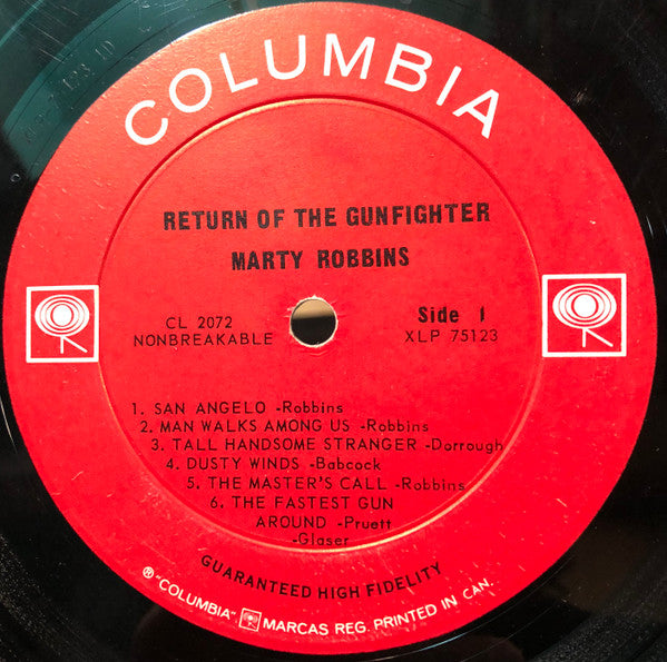 Marty Robbins : The Return Of The Gunfighter (LP, Album, Mono)