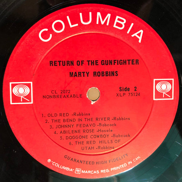 Marty Robbins : The Return Of The Gunfighter (LP, Album, Mono)