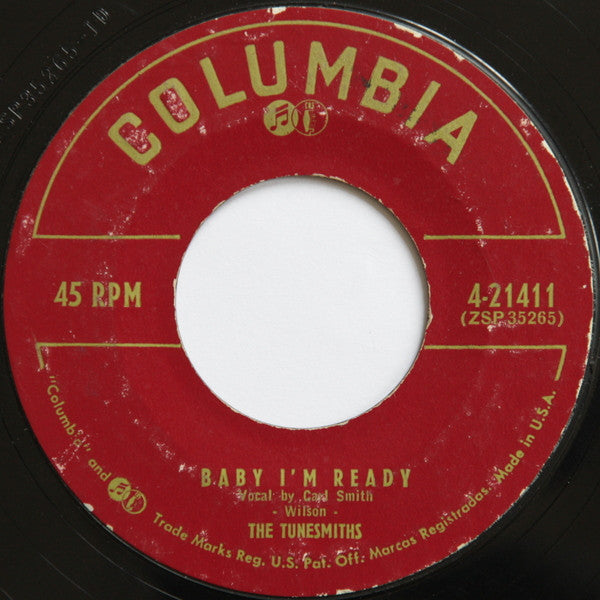 The Tunesmiths : I Just Don't Care Any More / Baby I'm Ready (7", Single, Styrene)