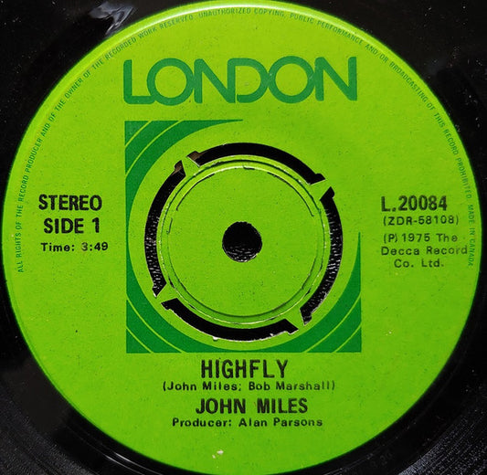 John Miles : Highfly  (7", Single)