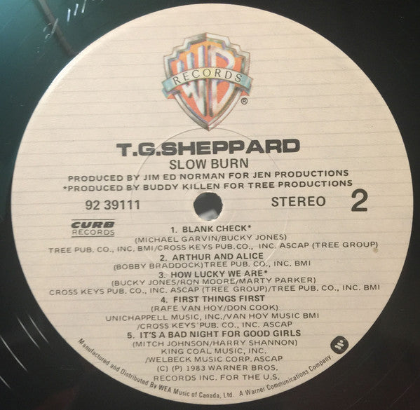 T.G. Sheppard : Slow Burn (LP, Album)
