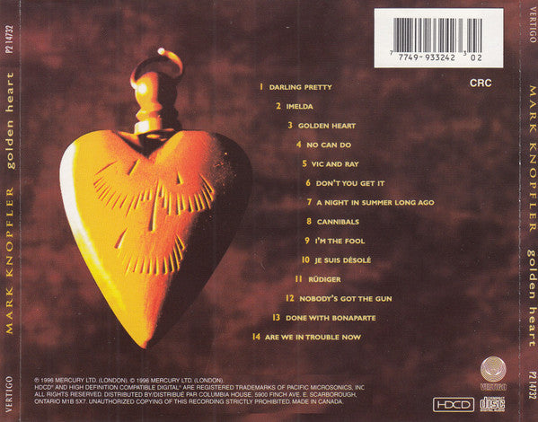Mark Knopfler : Golden Heart (HDCD, Album, Club)