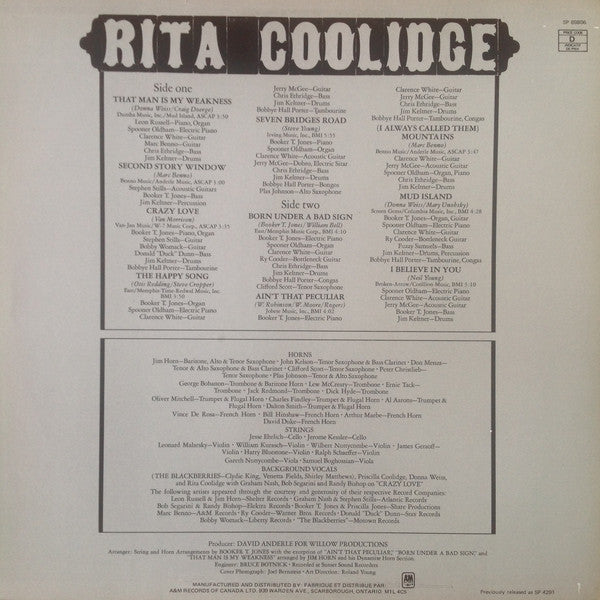 Rita Coolidge : Rita Coolidge (LP, Album, RE)
