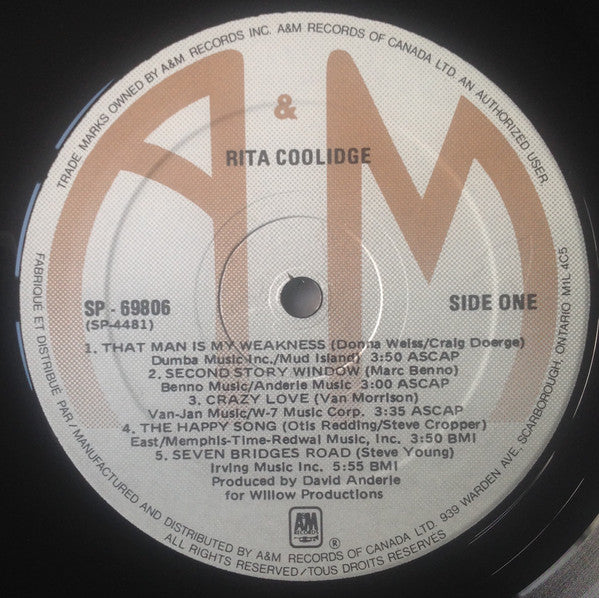 Rita Coolidge : Rita Coolidge (LP, Album, RE)