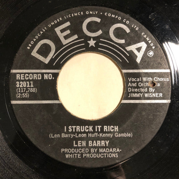 Len Barry : I Struck It Rich (7")