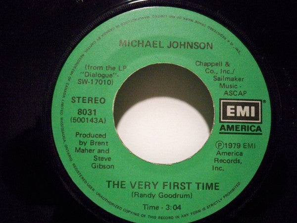 Michael Johnson (5) : The Very First Time / Drops Of Water (7", Single)