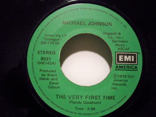 Michael Johnson (5) : The Very First Time / Drops Of Water (7", Single)