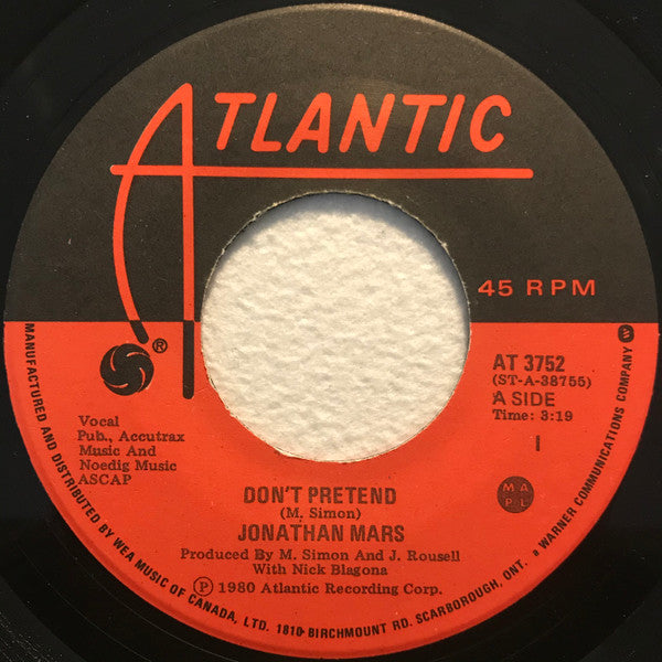 Jonathan Mars : Don't Pretend (7", Single)