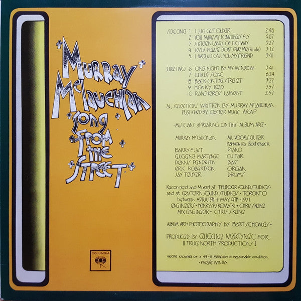Murray McLauchlan : Song From The Street (LP, Album, Gat)
