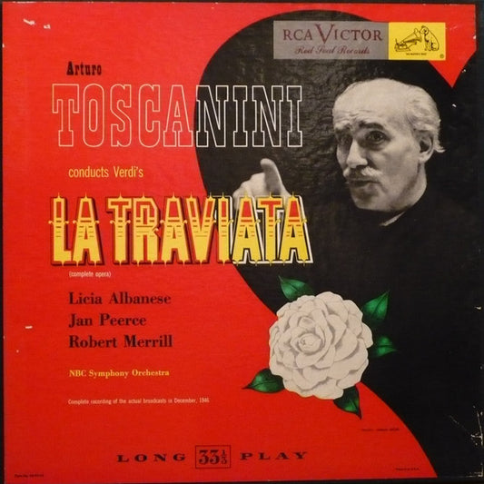 Giuseppe Verdi, Arturo Toscanini, Licia Albanese, Jan Peerce, Robert Merrill, NBC Symphony Orchestra : La Traviata (Complete Opera) (2xLP, Mono, RE + Box, Album)