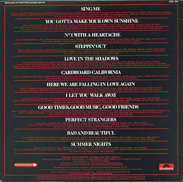 Neil Sedaka : Steppin' Out (LP, Album)