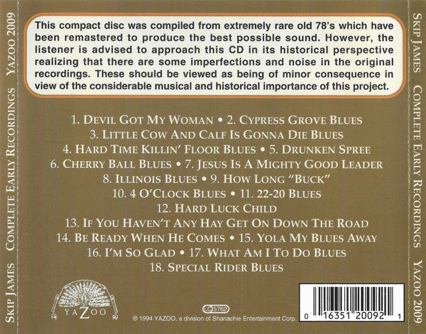 Skip James : The Complete Early Recordings 1930 (CD, Comp, RE, RM)