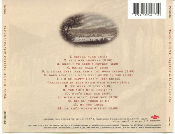 Toby Keith : Greatest Hits Volume One (CD, Comp, Club)