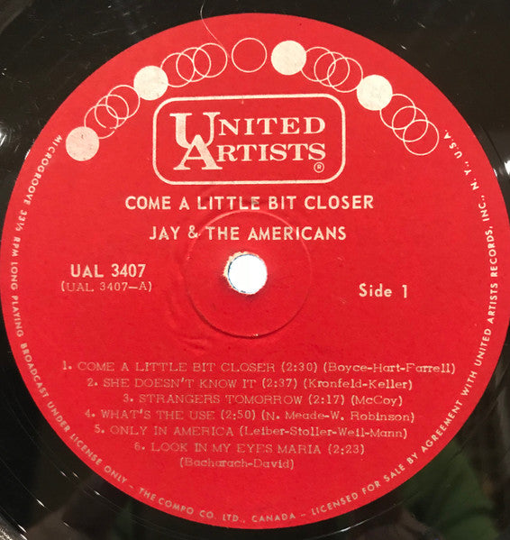Jay & The Americans : Come A Little Bit Closer (LP, Mono)