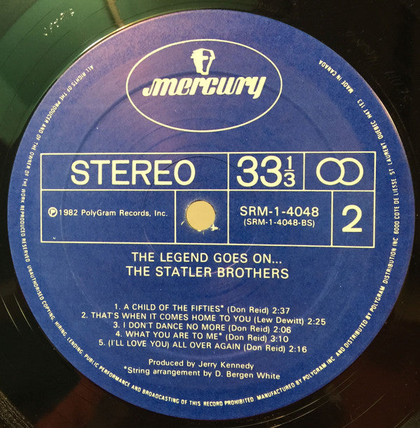 The Statler Brothers : The Legend Goes On... (LP)