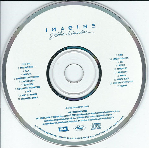 John Lennon : Imagine: John Lennon (Music From The Original Motion Picture) (CD, Album, Comp, Cap)