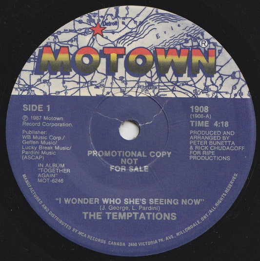 The Temptations : I Wonder Who She's Seeing Now (7", Promo)