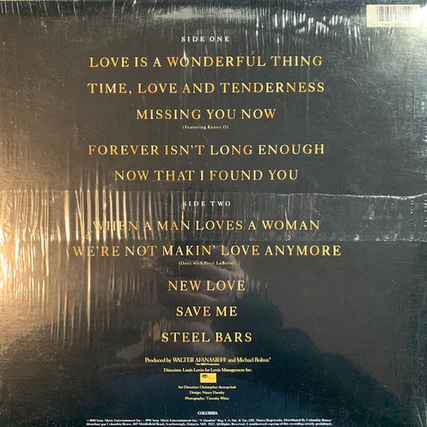 Michael Bolton : Time, Love & Tenderness (LP, Album, Club)