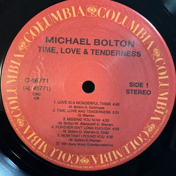 Michael Bolton : Time, Love & Tenderness (LP, Album, Club)