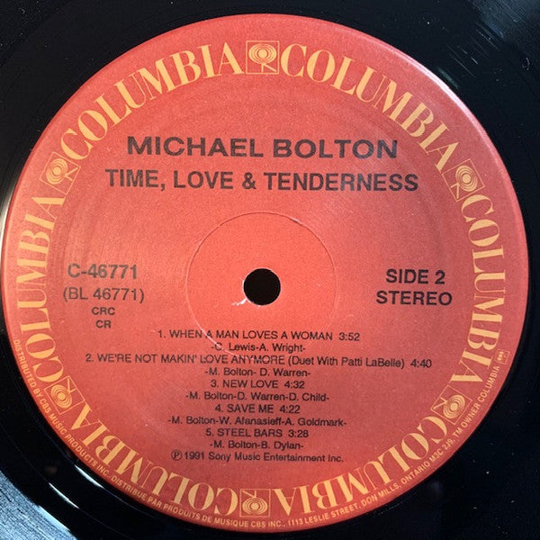 Michael Bolton : Time, Love & Tenderness (LP, Album, Club)