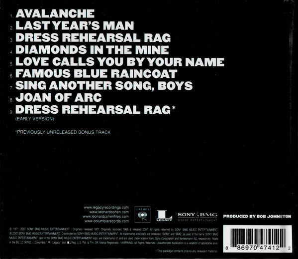 Leonard Cohen : Songs Of Love And Hate (CD, Album, RE, RM)