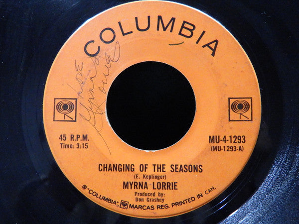 Myrna Lorrie : Changing Of The Seasons / Bashful Billy (7", Single)