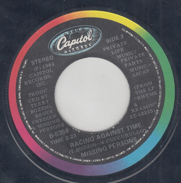 Missing Persons : Right Now (7", Single)