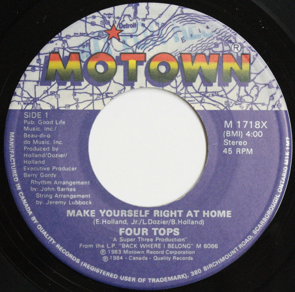 Four Tops : Make Yourself Right At Home (7", Single)
