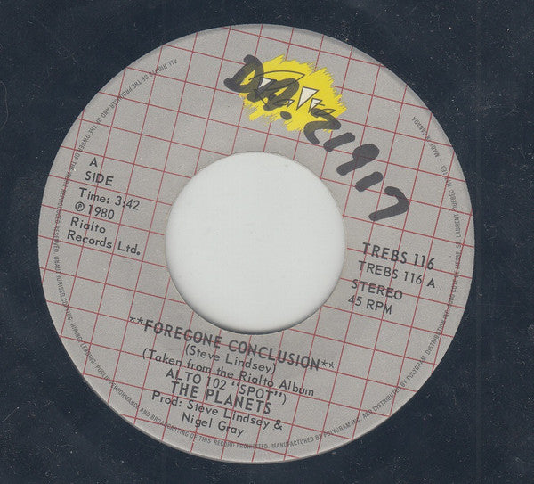 The Planets (2) : Foregone Conclusion (7", Single)