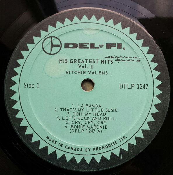 Ritchie Valens : His Greatest Hits Vol #2 Featuring La Bamba!  (LP, Comp, Mon)