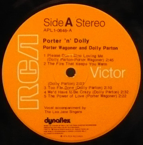 Porter Wagoner And Dolly Parton : Porter 'n' Dolly (LP, Album)
