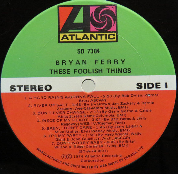 Bryan Ferry : These Foolish Things (LP, Album)