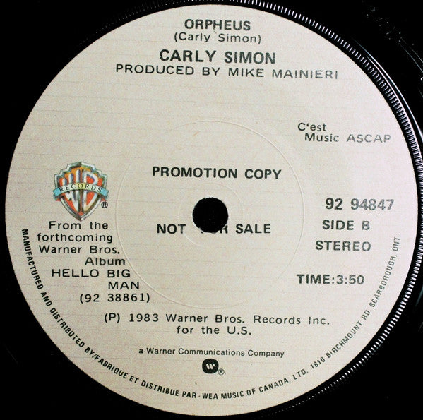 Carly Simon : You Know What To Do (7", Single, Promo)