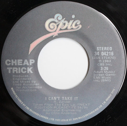 Cheap Trick : I Can't Take It (7", Single)