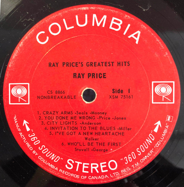 Ray Price : Ray Price's Greatest Hits (LP, Comp, RE)