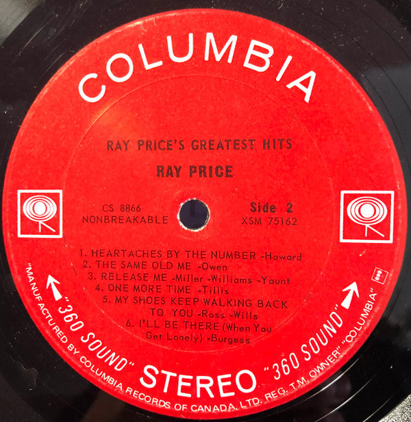 Ray Price : Ray Price's Greatest Hits (LP, Comp, RE)