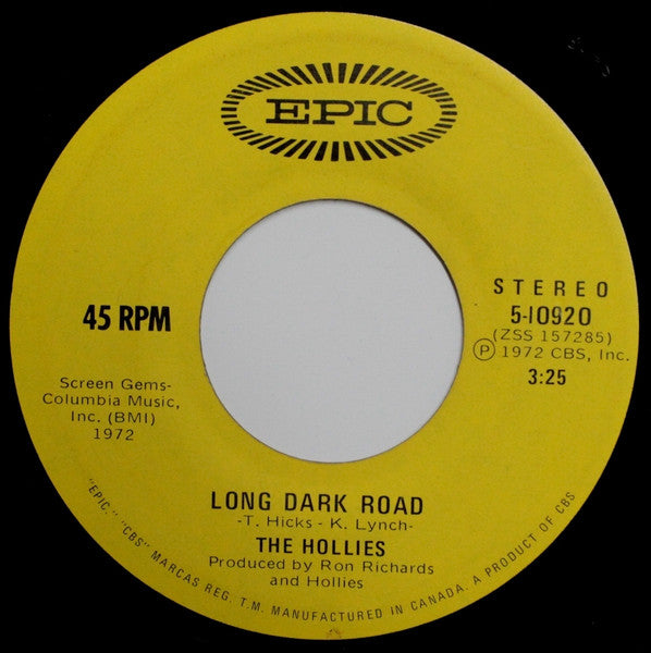 The Hollies : Long Dark Road / Indian Girl (7", Single)