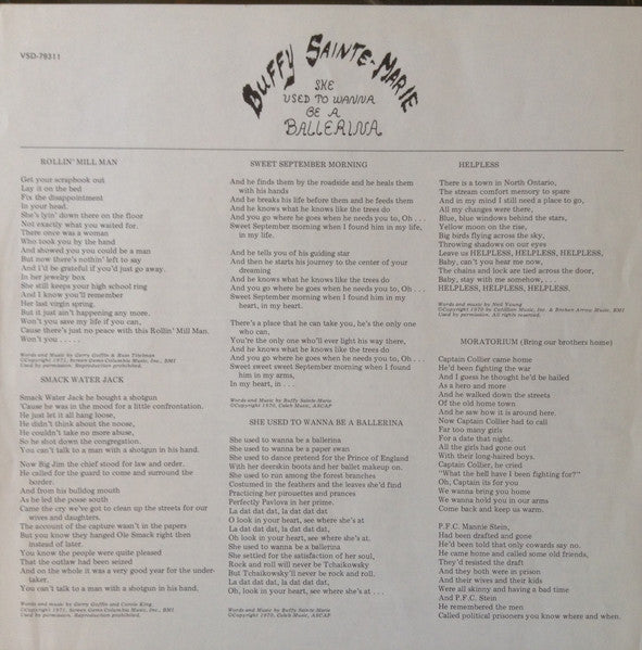 Buffy Sainte-Marie : She Used To Wanna Be A Ballerina (LP, Album)