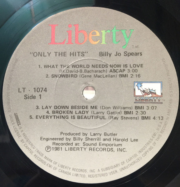 Billie Jo Spears : Only The Hits (LP)