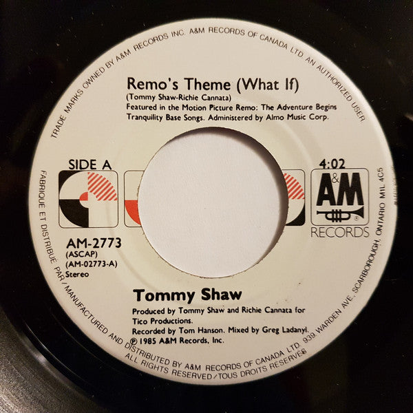Tommy Shaw : Remo's Theme (What If) (7", Single)