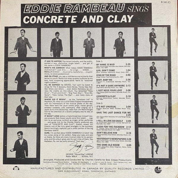 Eddie Rambeau : Sings Concrete And Clay  (LP)