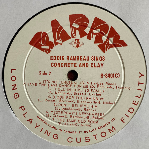 Eddie Rambeau : Sings Concrete And Clay  (LP)