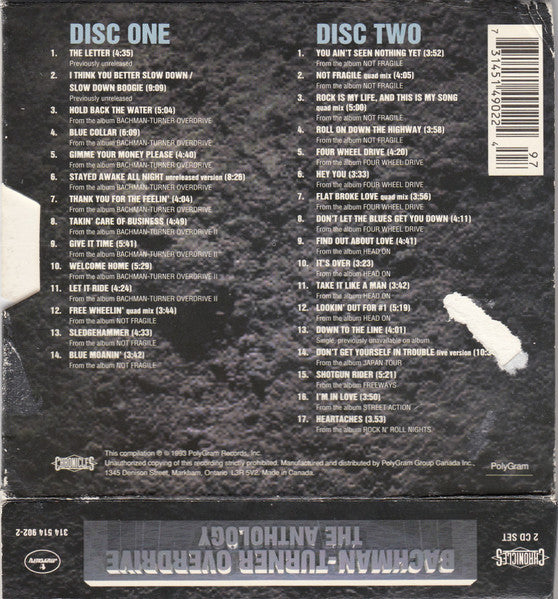 Bachman-Turner Overdrive : The Anthology (2xCD, Comp, RM)