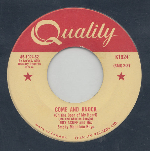 Roy Acuff And His Smoky Mountain Boys : (Today) My Love Came Back To Me (7", Single)
