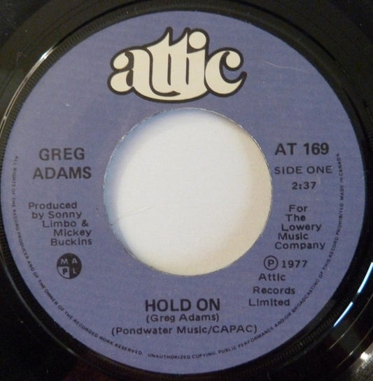 Greg Adams (5) : Hold On (7", Single)