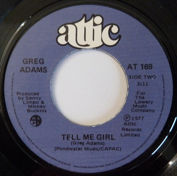 Greg Adams (5) : Hold On (7", Single)