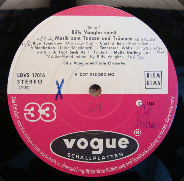 Billy Vaughn And His Orchestra : Musik Zum Tanzen Und Träumen (1. Folge) (LP, Comp)