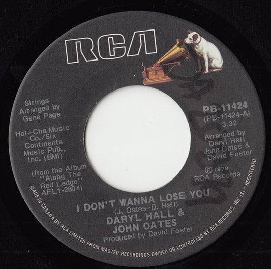 Daryl Hall & John Oates : I Don't Wanna Lose You (7", Single)